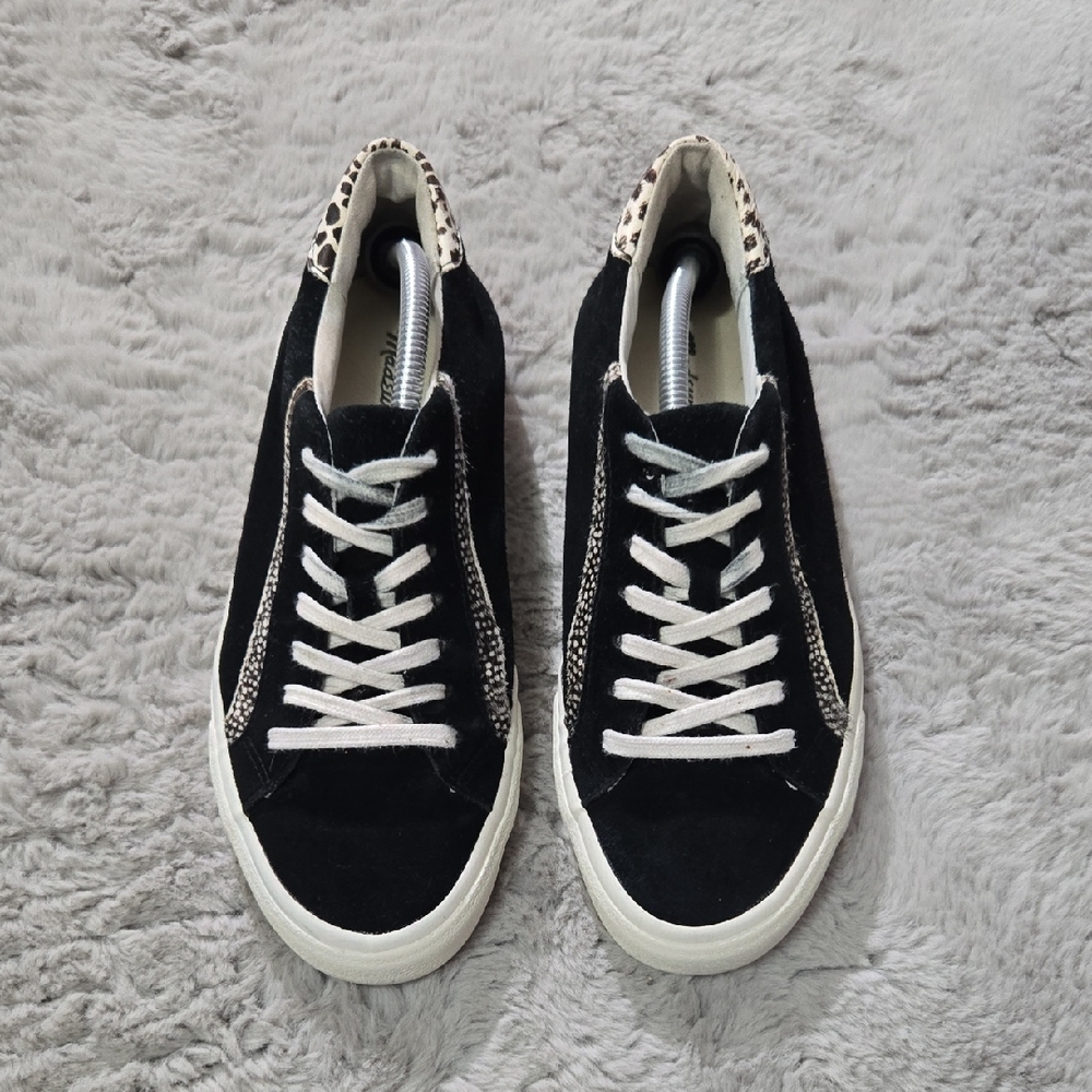 Madewell Sidewalk Low-Top Sneakers in Suede and Spot Calf Hair size 7.5
